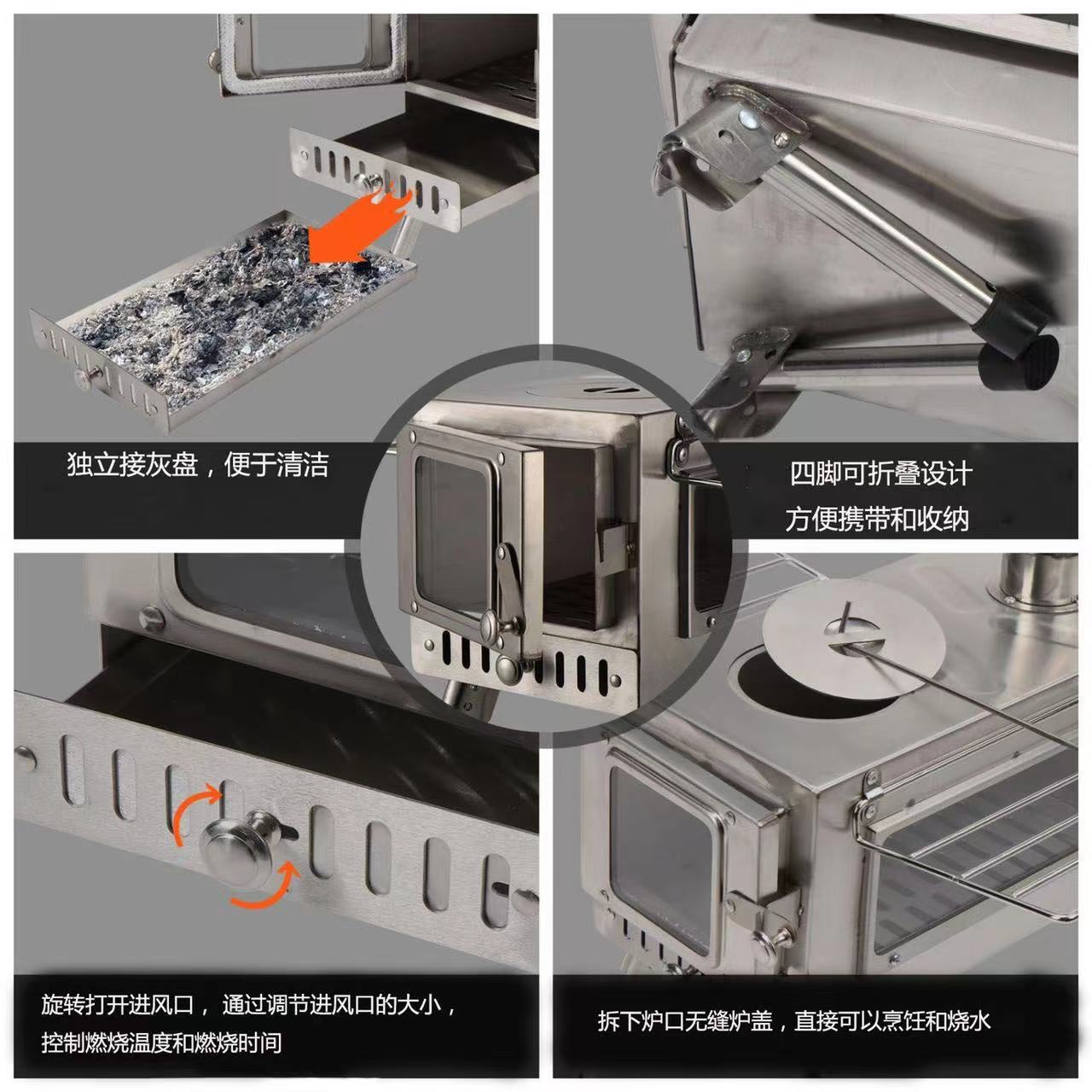 Stufa a legna in acciaio inox  - Camping recensione e prezzo