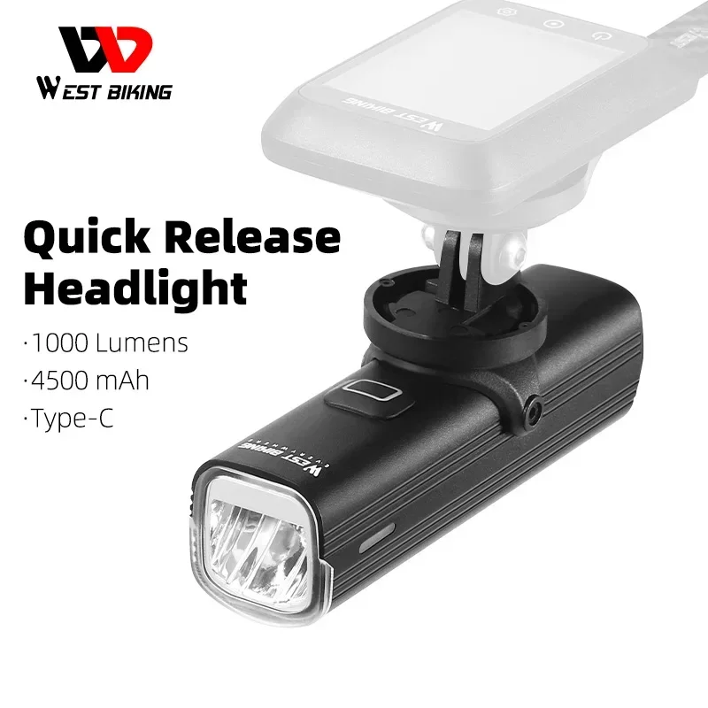WEST BIKING: faro anteriore pe - Rechargeable Bicycle Headlight 1000 Lumen recensione e prezzo